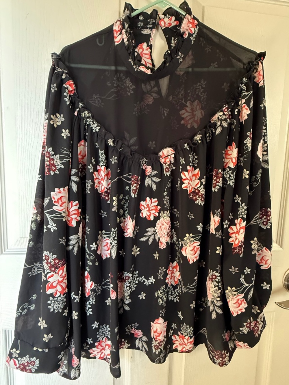 Simply Be Floral Ruffle Blouse